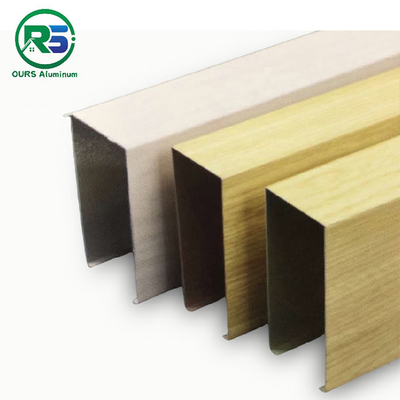 U Aluminum Profile Linear Suspended Metal Ceiling 0.9mm For Building